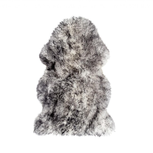 Homeroots 2 x 2 x 3 in. New Zealand Single Sheepskin Rug Gradient Grey 293186 - main
